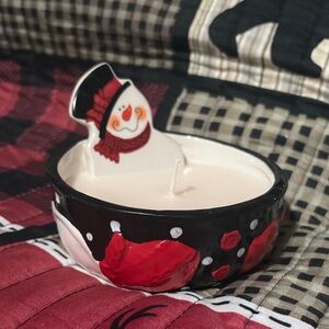 Festive Snowman Candle Holder